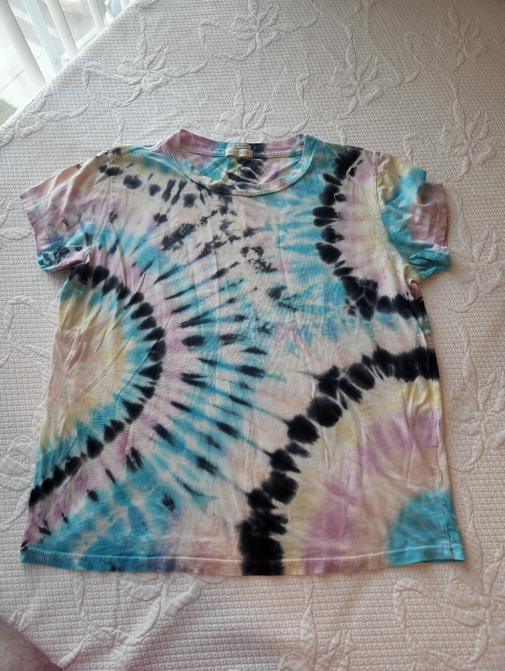 MOTHER Kids Tie-Dye Short Sleeve Tee - Blue, Pink, Yellow, Black